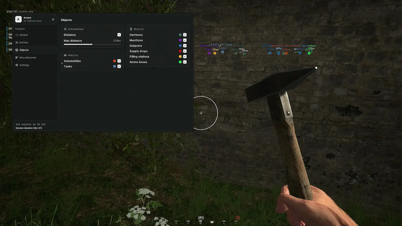Screenshot 2 do cheat Hell Let Loose Arcane para Hell Let Loose